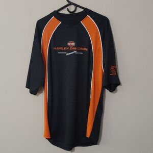 Harley-Davidson Black and Orange Performance Shirt Size L